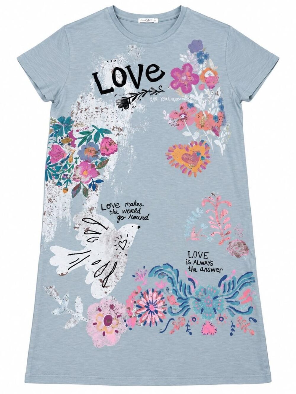 by Desigual : Natural Life Blue floral graphic Maxi dress